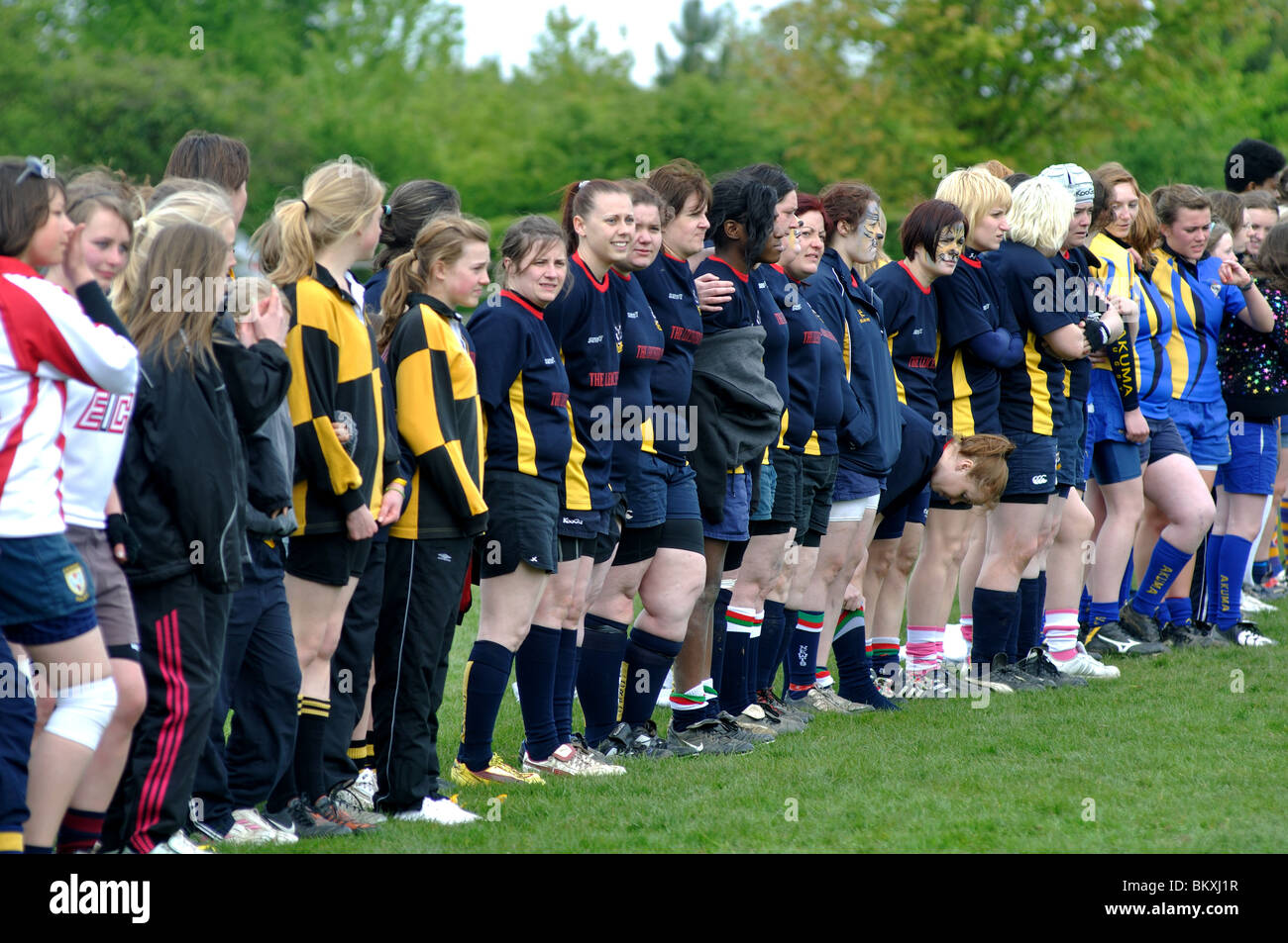 Women`s Rugby Union players lined up Stock Photo Alamy